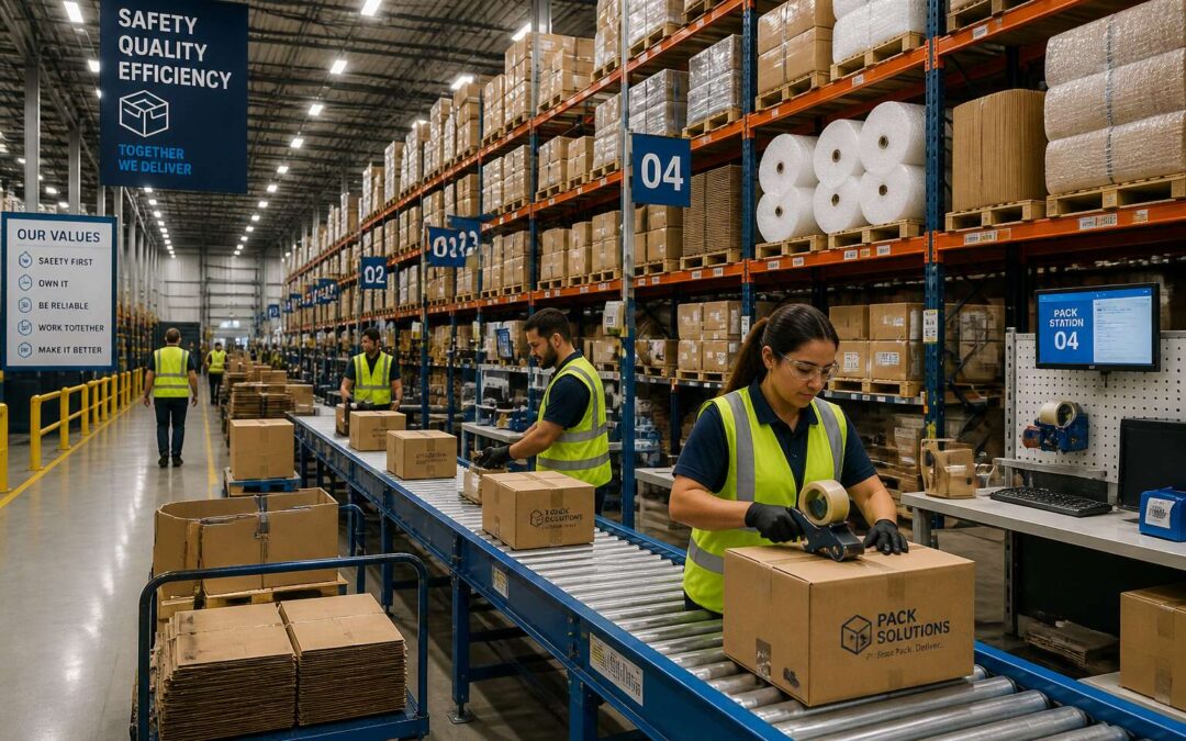 Packaging warehouse cuts costs and speeds up delivery.